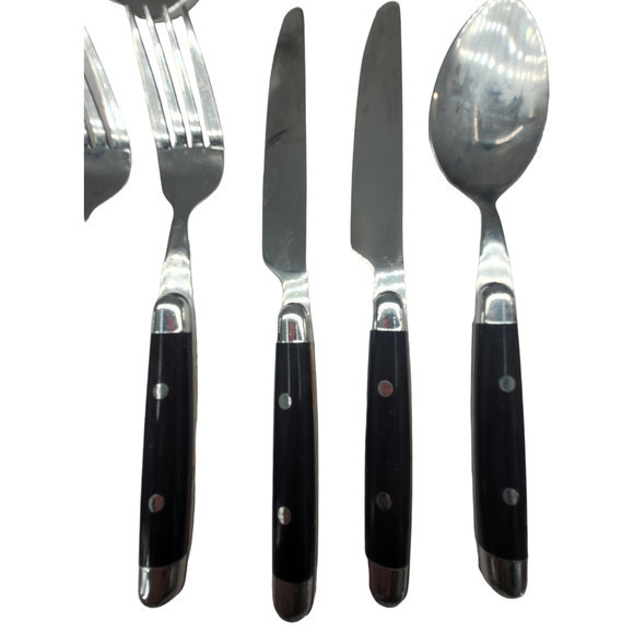 Cambridge Silversmiths Jubilee Black Handle Flatware Set Service for 2 2-2 - Picture 7 of 15